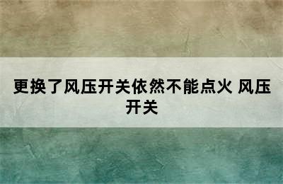 更换了风压开关依然不能点火 风压开关